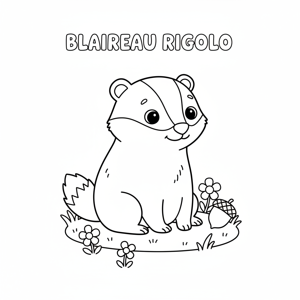 Coloriage Blaireau Gratuit à Imprimer pour Enfants