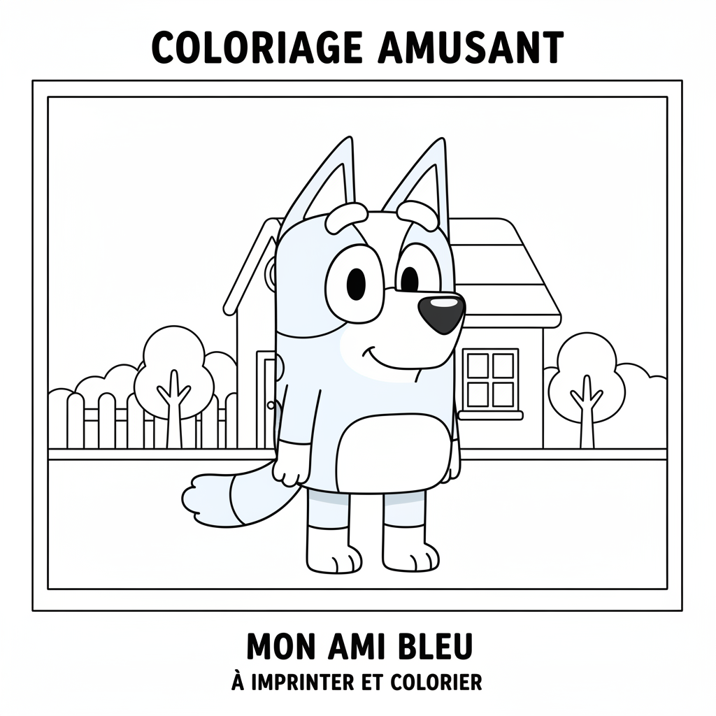 Coloriage coloriage bluey à imprimer