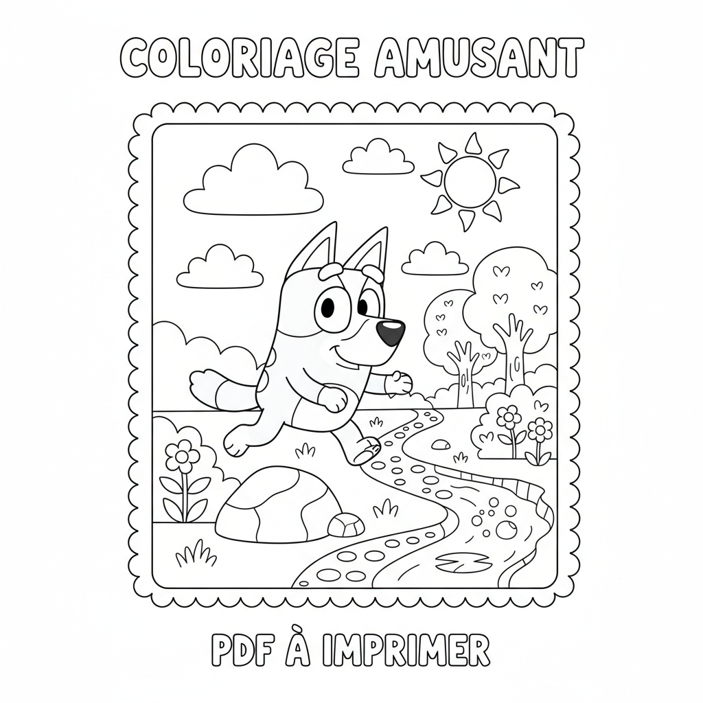 Coloriage coloriage bluey à imprimer pdf 3