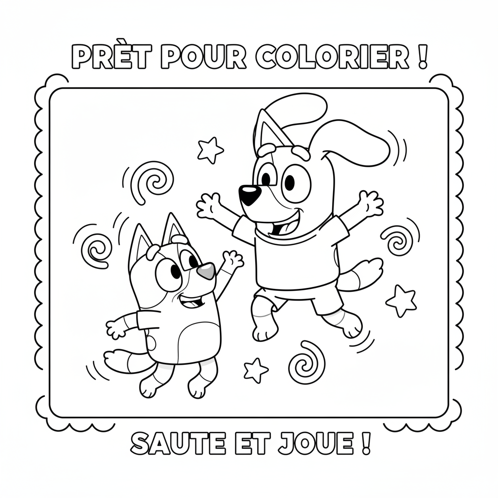 Coloriage coloriage bluey et bingo 5