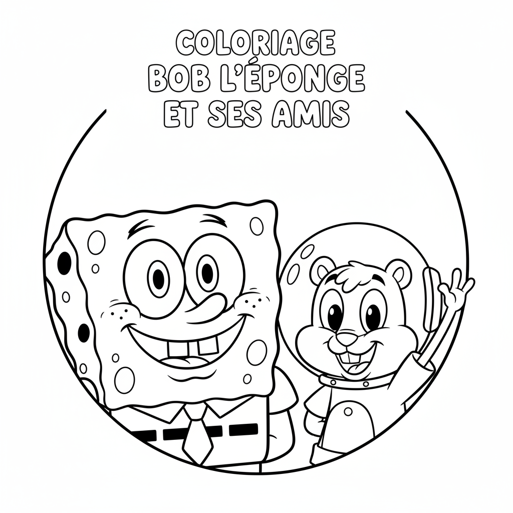 Coloriage coloriage bob l'éponge et ses amis 4
