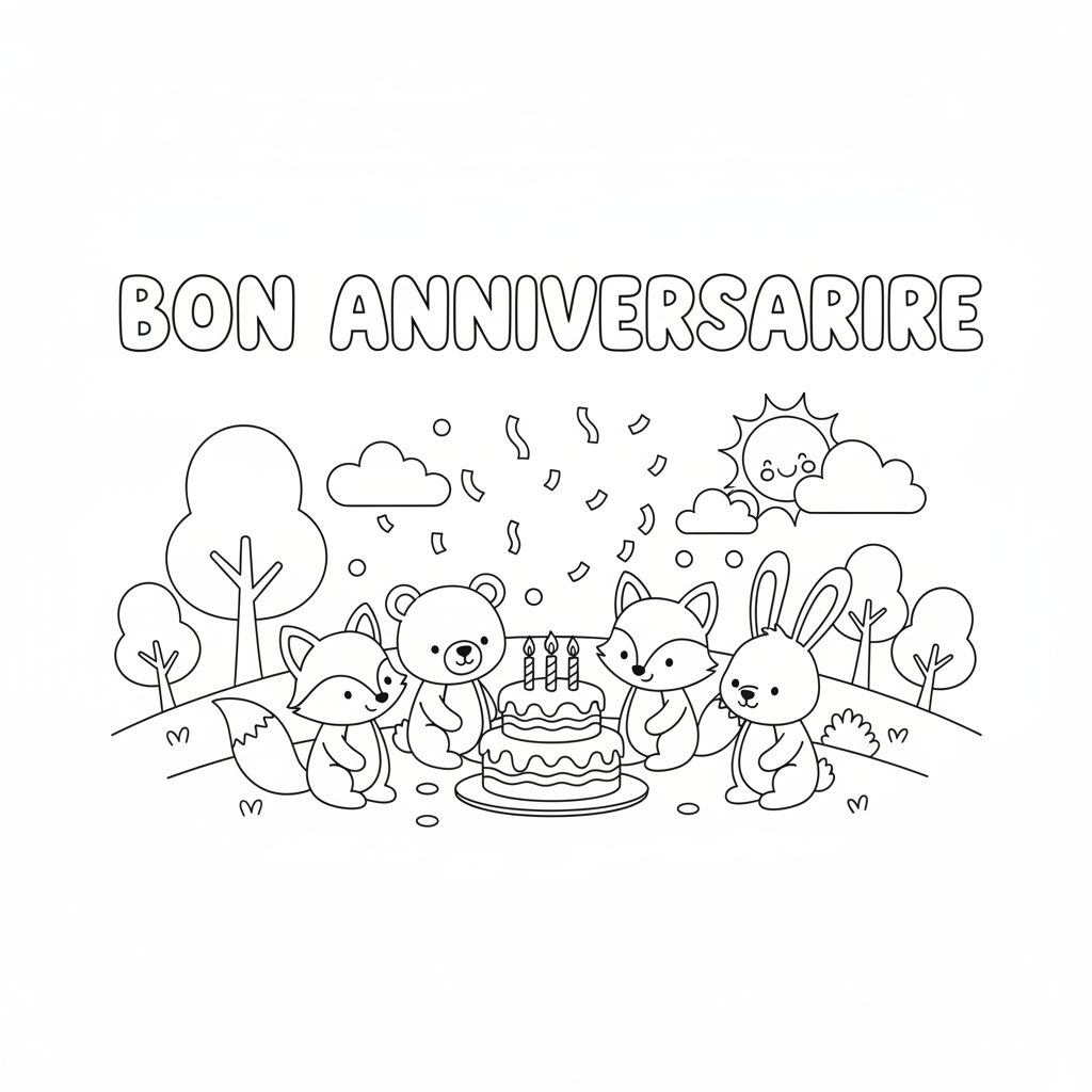 Coloriage coloriage bon anniversaire 3