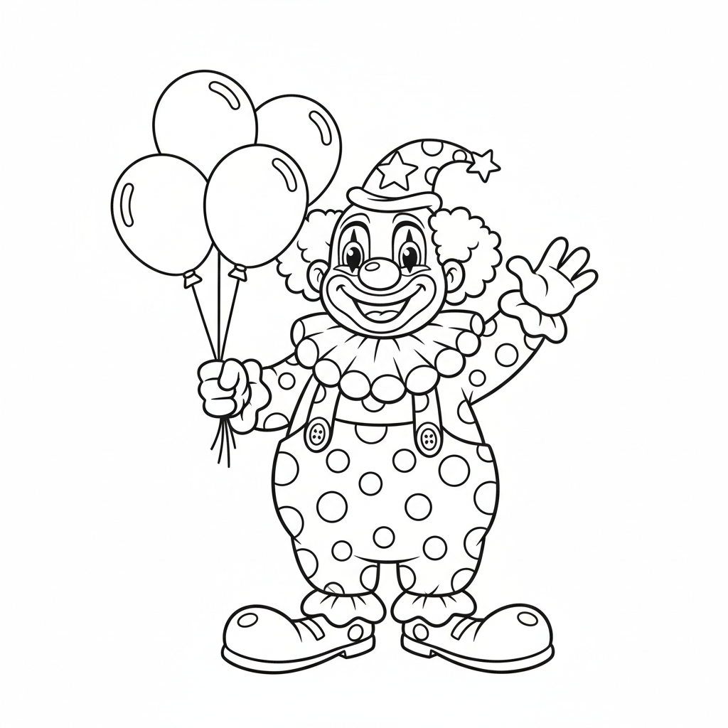 Coloriage Bonhomme Clown Gratuit à Imprimer
