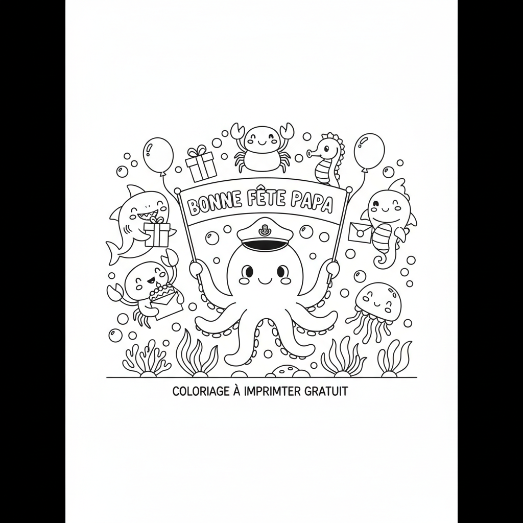 Coloriage coloriage bonne fête papa à imprimer gratuit
