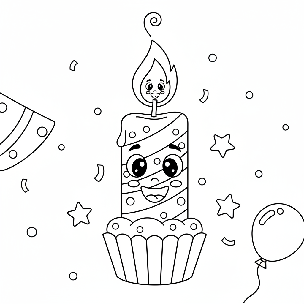 Coloriage coloriage bougie 4