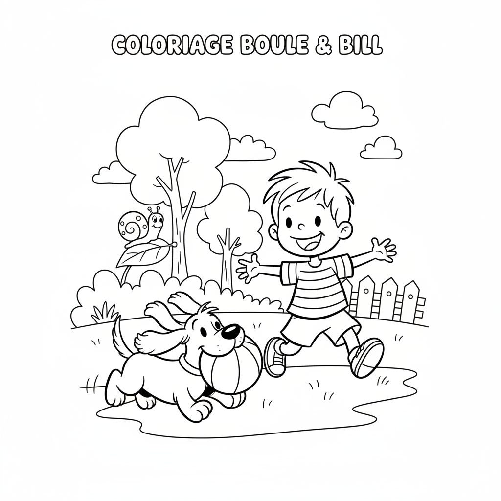 Coloriage coloriage boule et bill 3