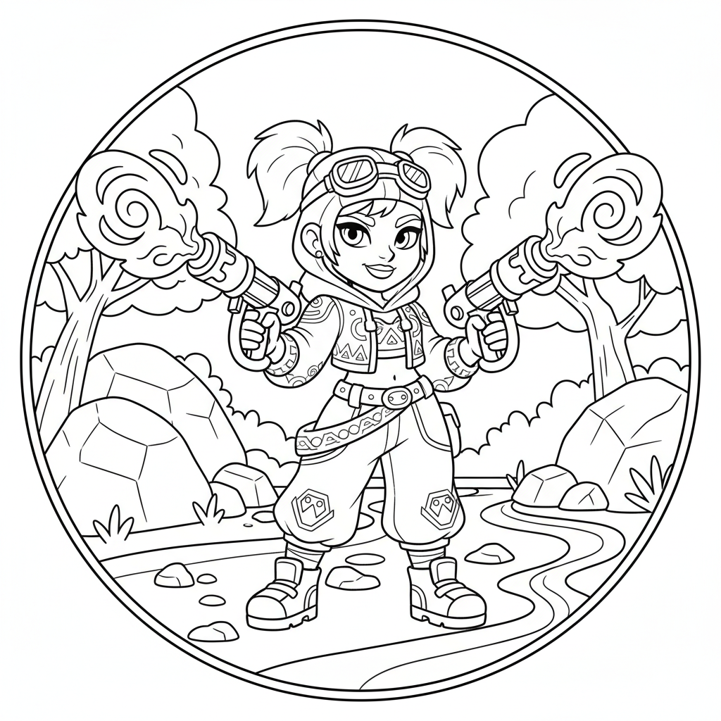 Coloriage coloriage brawl stars ambre skin 3