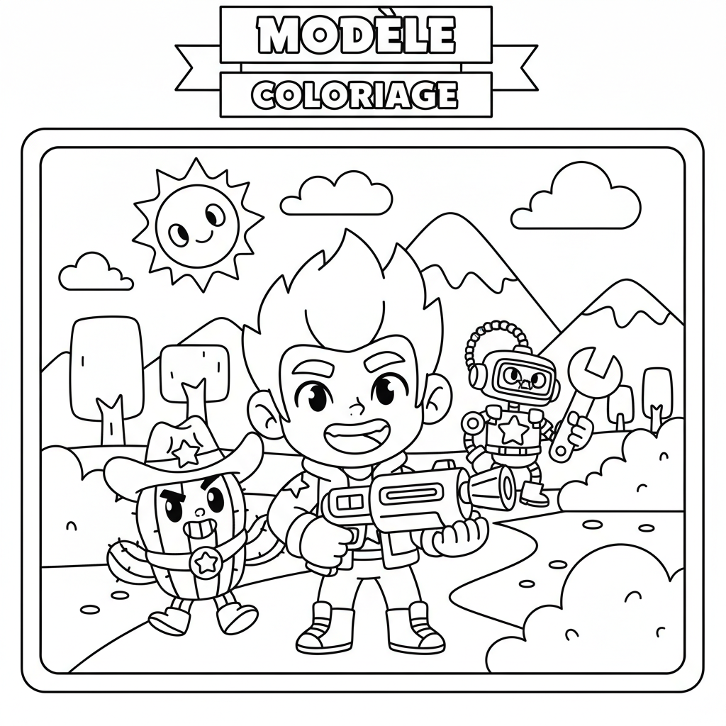 Coloriage coloriage brawl stars avec modele 3