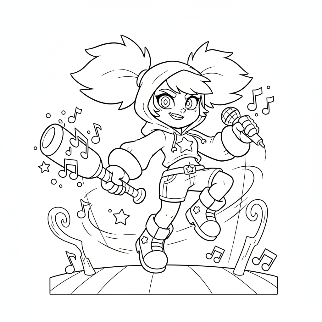 Coloriage coloriage brawl stars billie 5