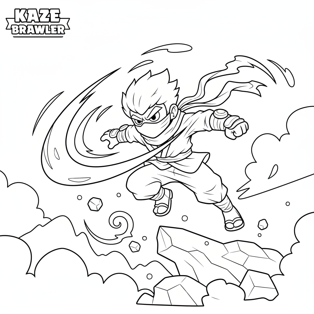 Coloriage coloriage brawl stars kaze 5