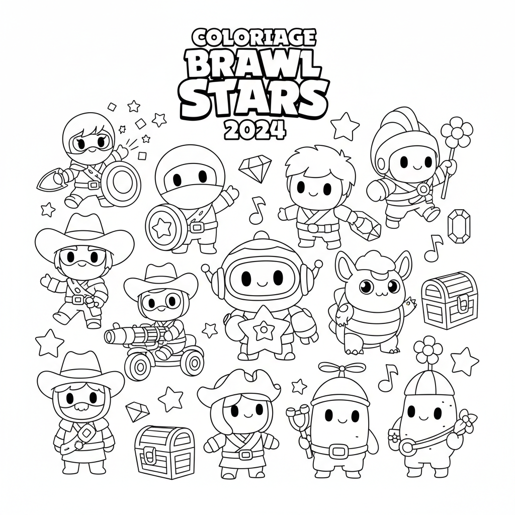 Coloriage coloriage brawl stars tous les brawlers 2024
