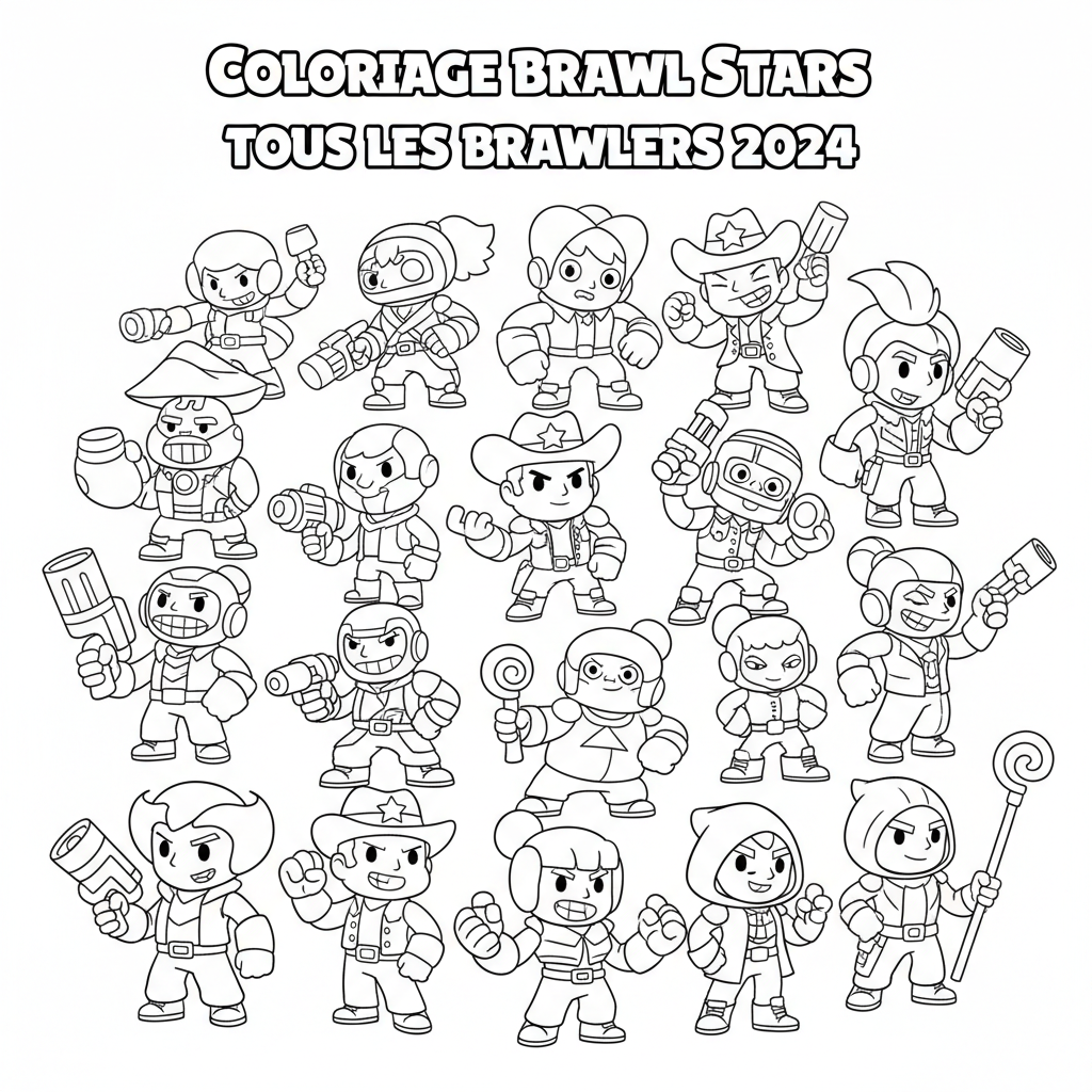 Coloriage coloriage brawl stars tous les brawlers 2024 2