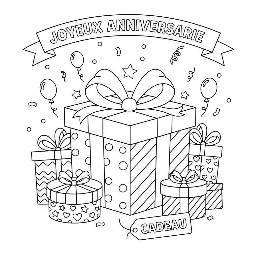 Coloriage coloriage cadeau 2