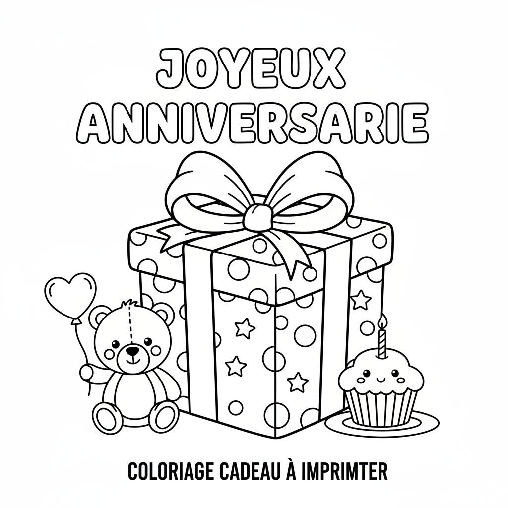 Coloriage coloriage cadeau à imprimer 1