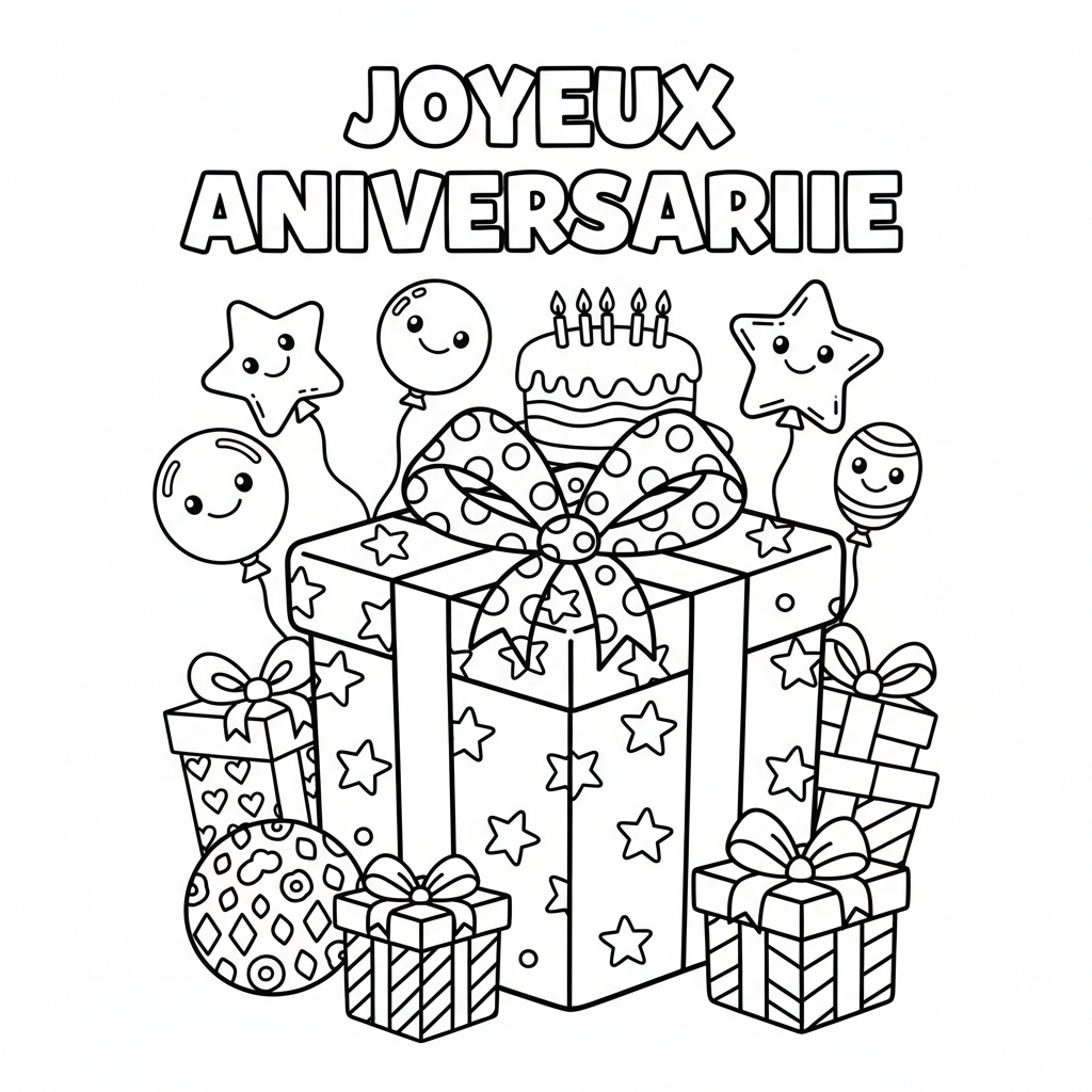 Coloriage coloriage cadeau à imprimer 2