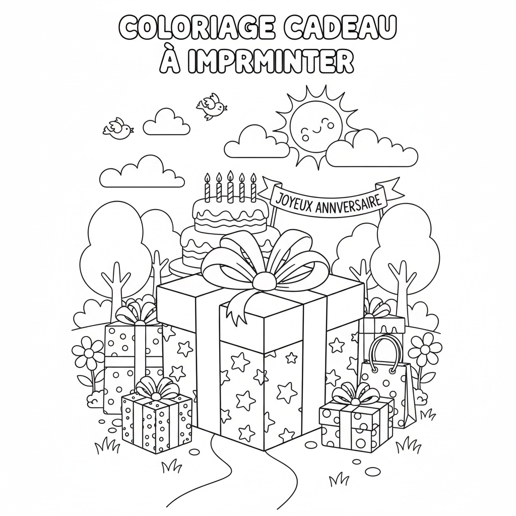 Coloriage coloriage cadeau à imprimer 3