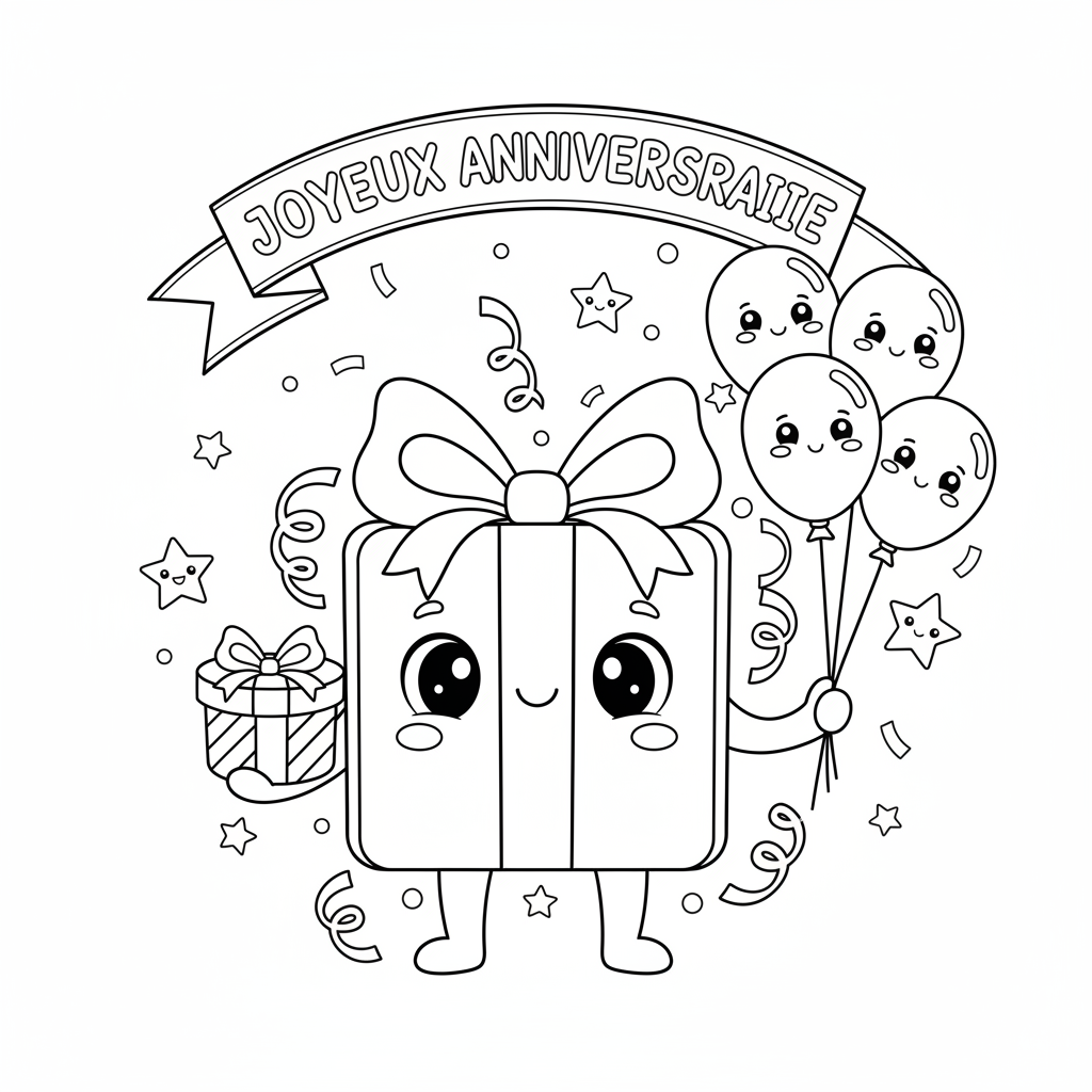 Coloriage coloriage cadeau à imprimer 4