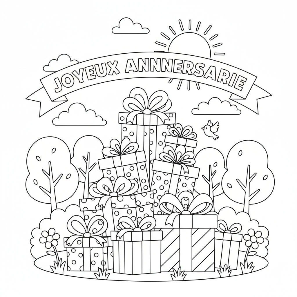 Coloriage coloriage cadeaux 3
