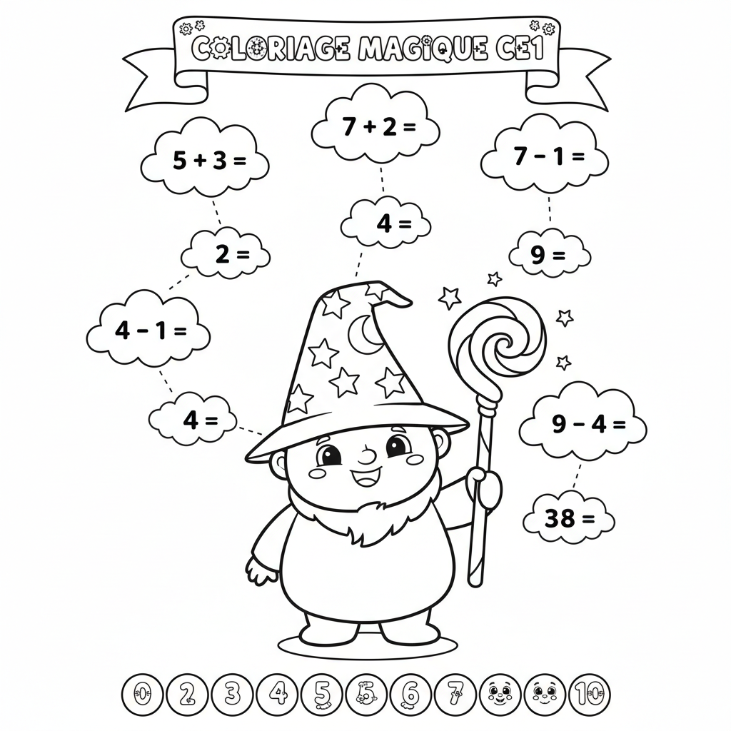 Coloriage coloriage calcul ce1