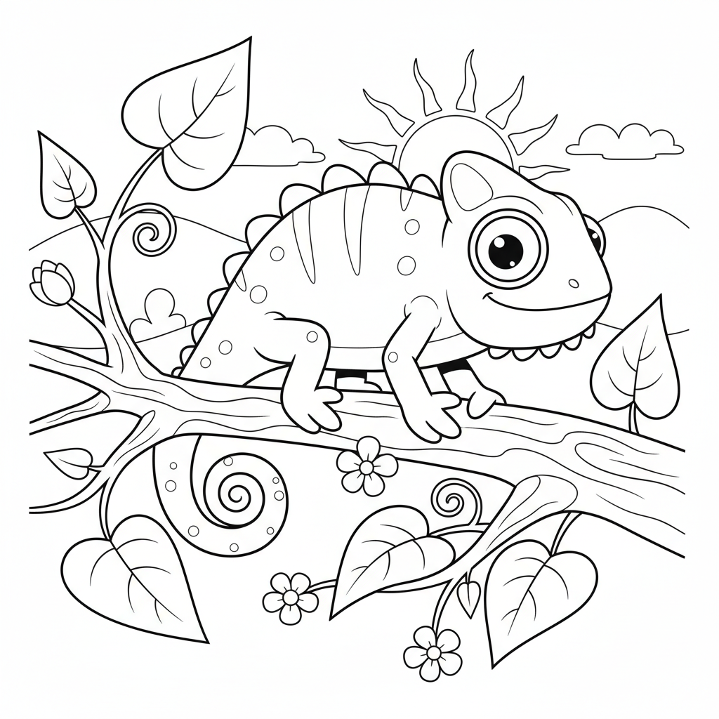 Coloriage coloriage caméléon 3