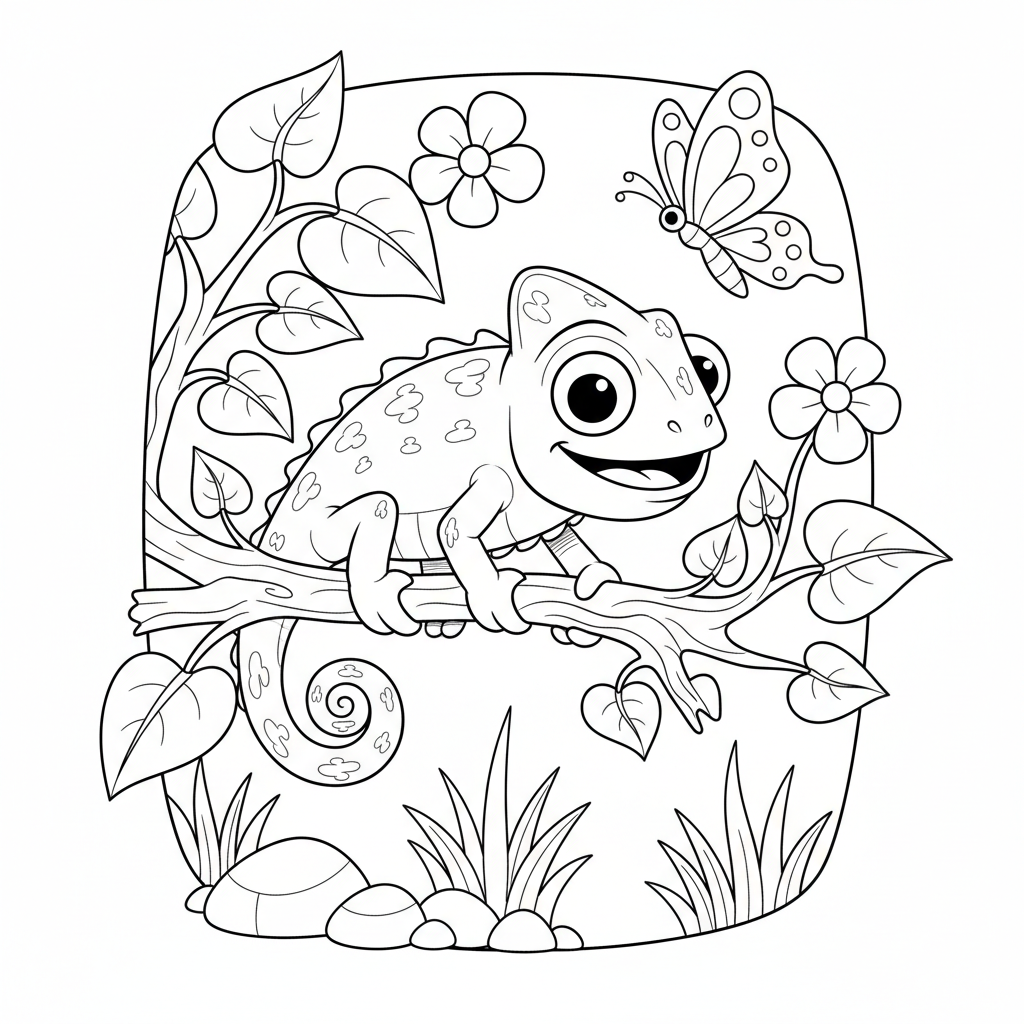Coloriage coloriage cameleon 3