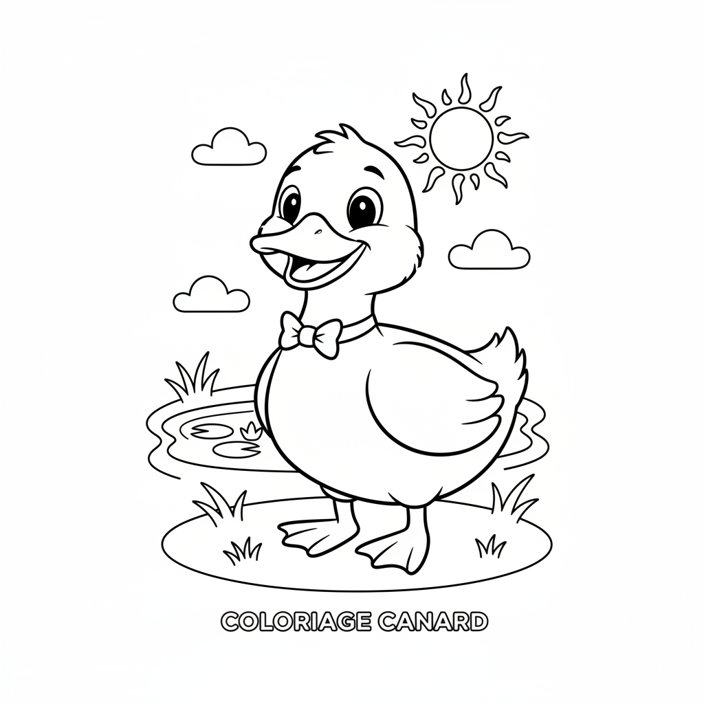 Coloriage Canard à Imprimer Gratuit pour Enfants