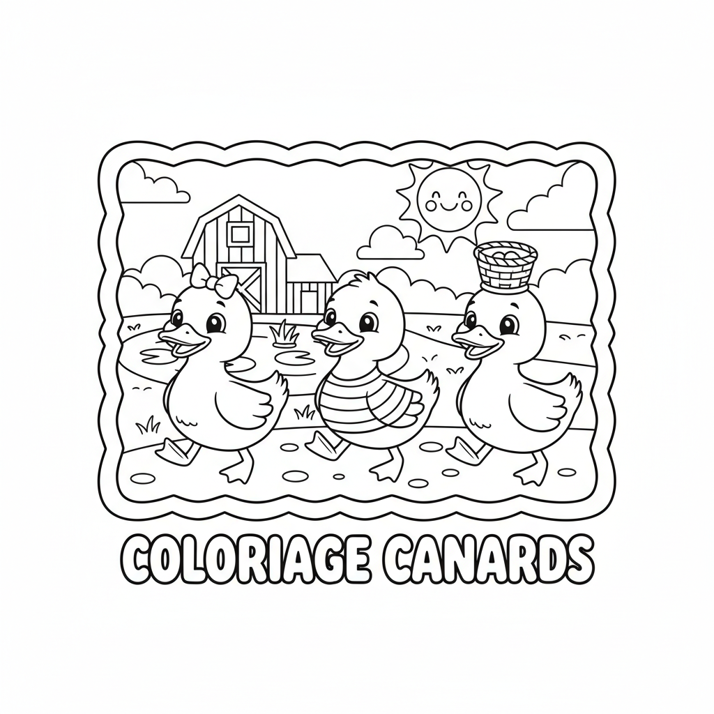 Coloriage Coloriage Canards Gratuit à Imprimer