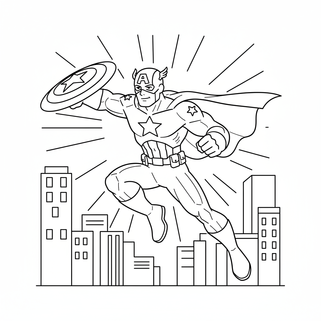 Coloriage coloriage captain america 5