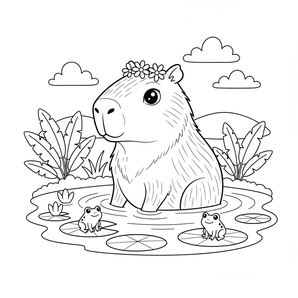 Coloriage coloriage capybara 2