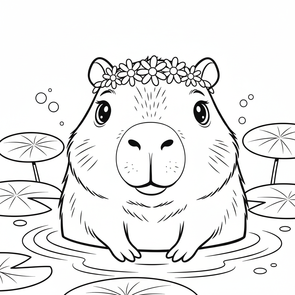 Coloriage coloriage capybara 4