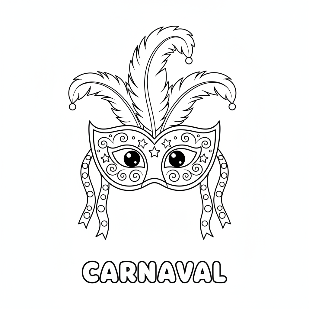 Coloriage Carnaval Masque Gratuit à Imprimer