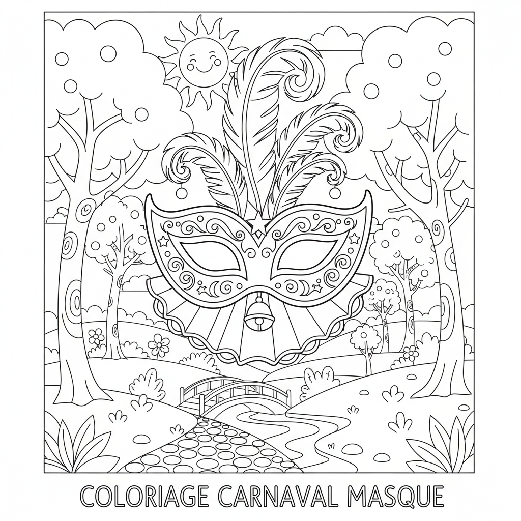 Coloriage coloriage carnaval masque 3
