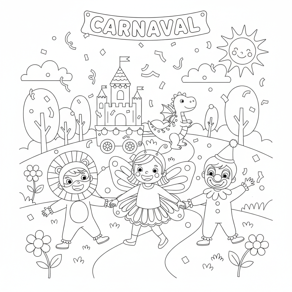 Coloriage coloriage carnaval maternelle 3