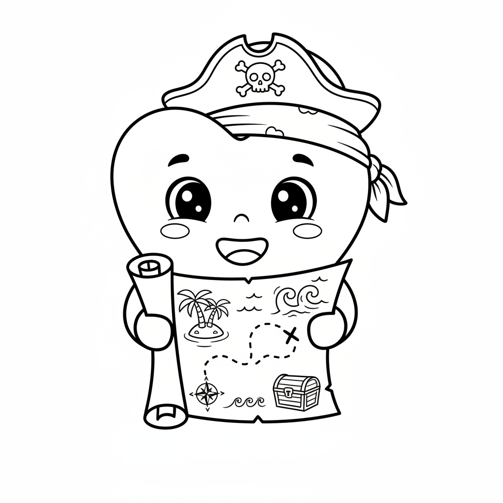 Coloriage coloriage carte au tresor 4