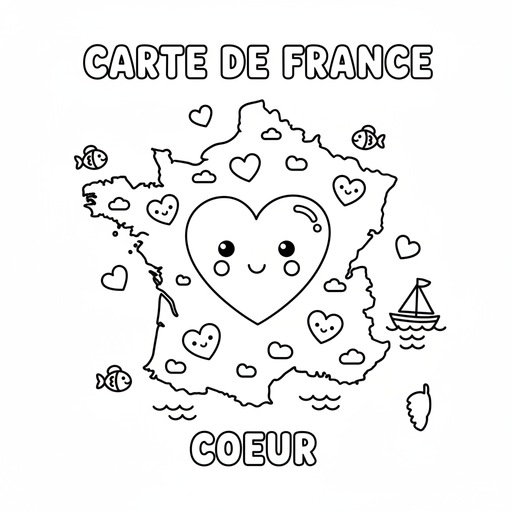 Coloriage coloriage carte de france