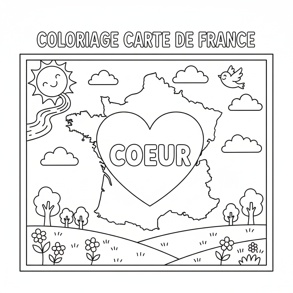 Coloriage coloriage carte de france 3