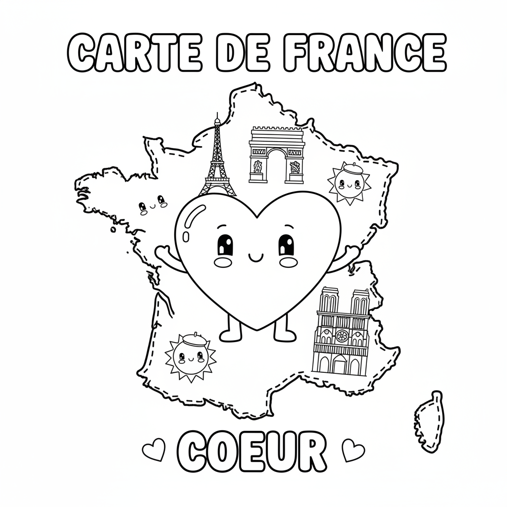 Coloriage coloriage carte de france 4