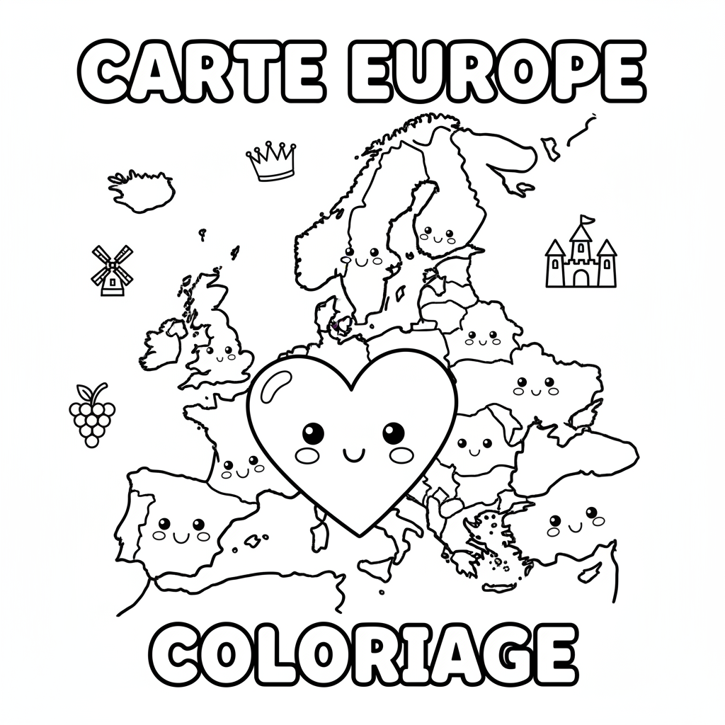 Coloriage Carte Europe Gratuit à Imprimer