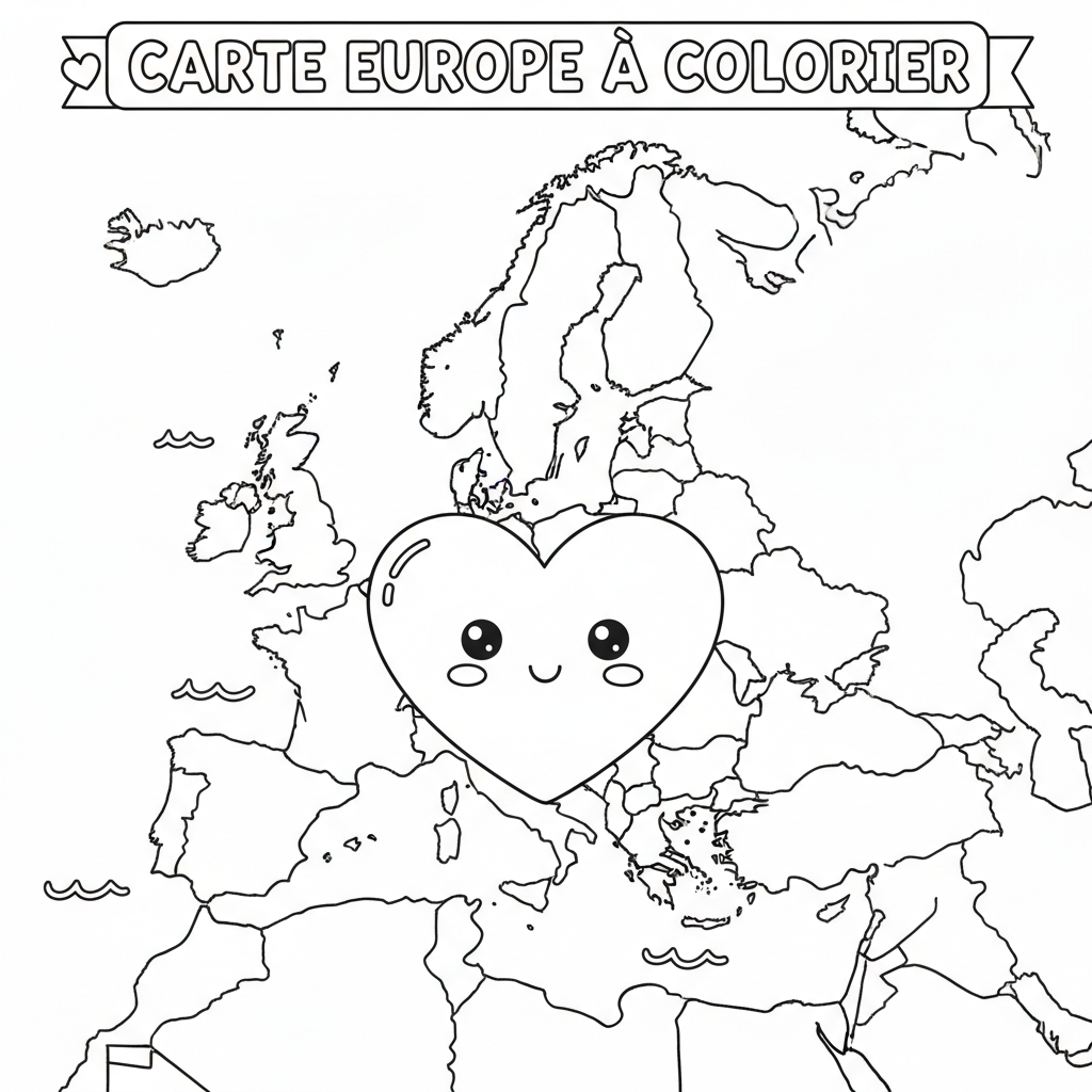 Coloriage coloriage carte europe 4