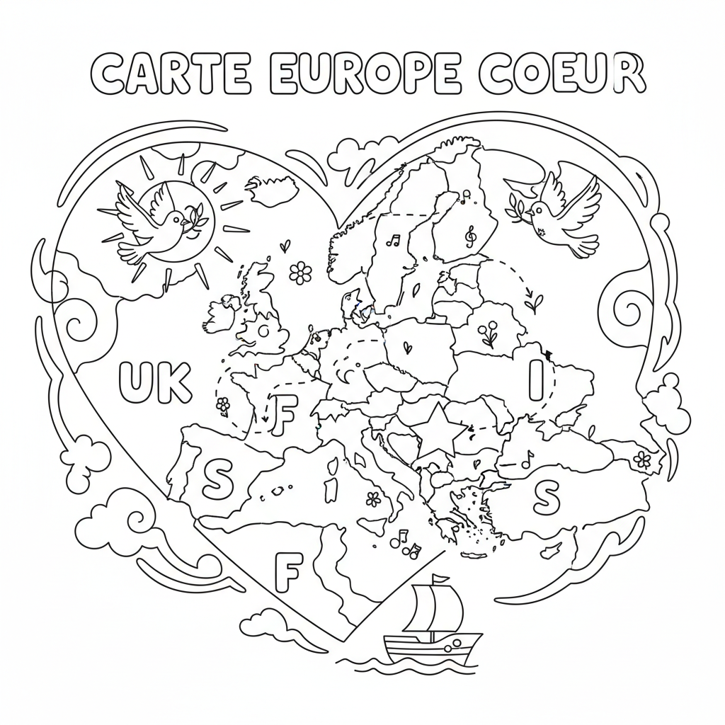 Coloriage coloriage carte europe 5