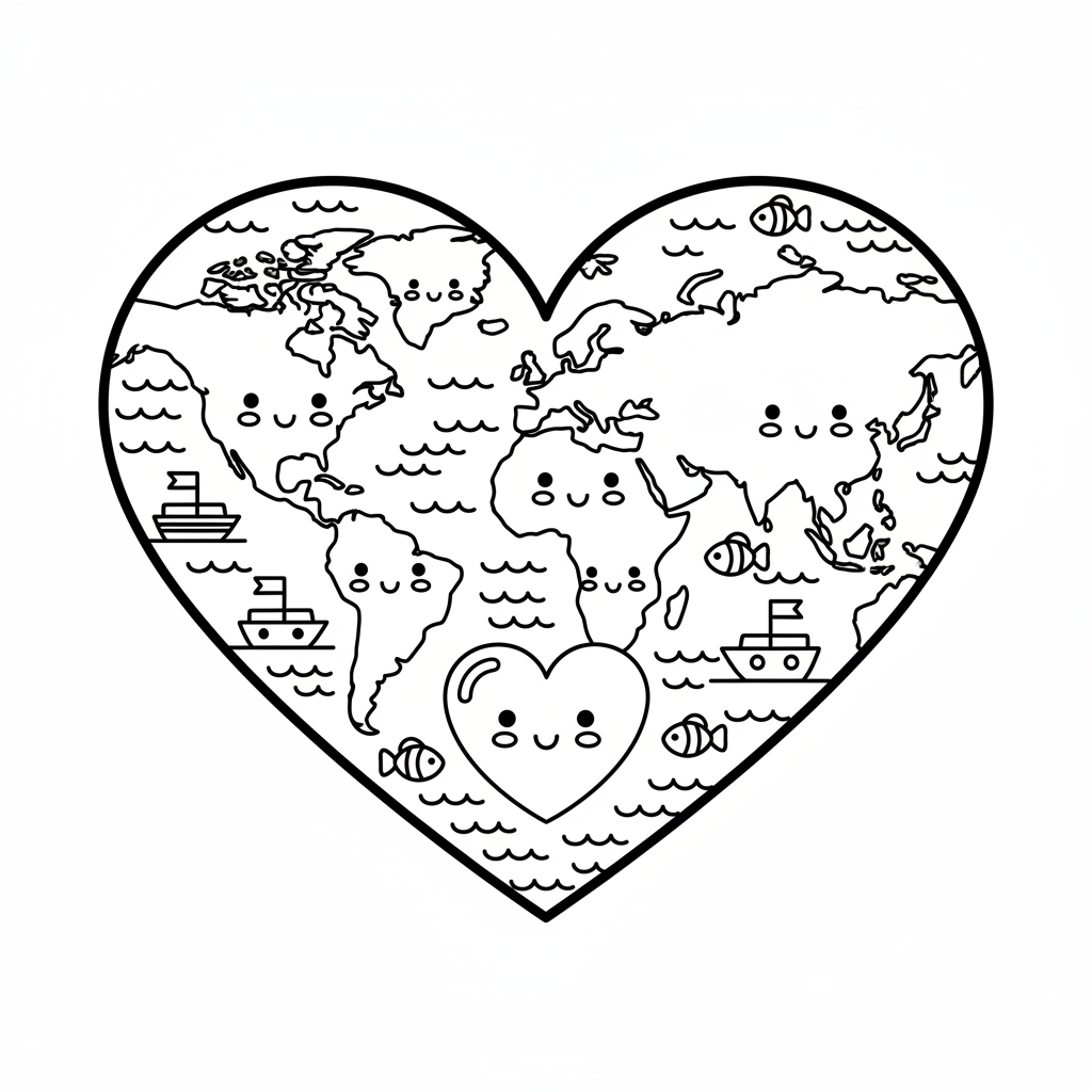 Coloriage coloriage carte monde 4