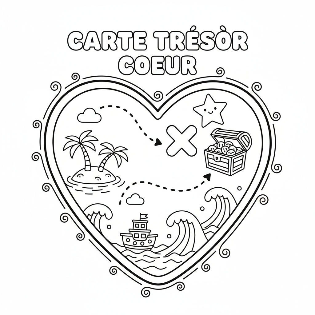 Coloriage coloriage carte tresor