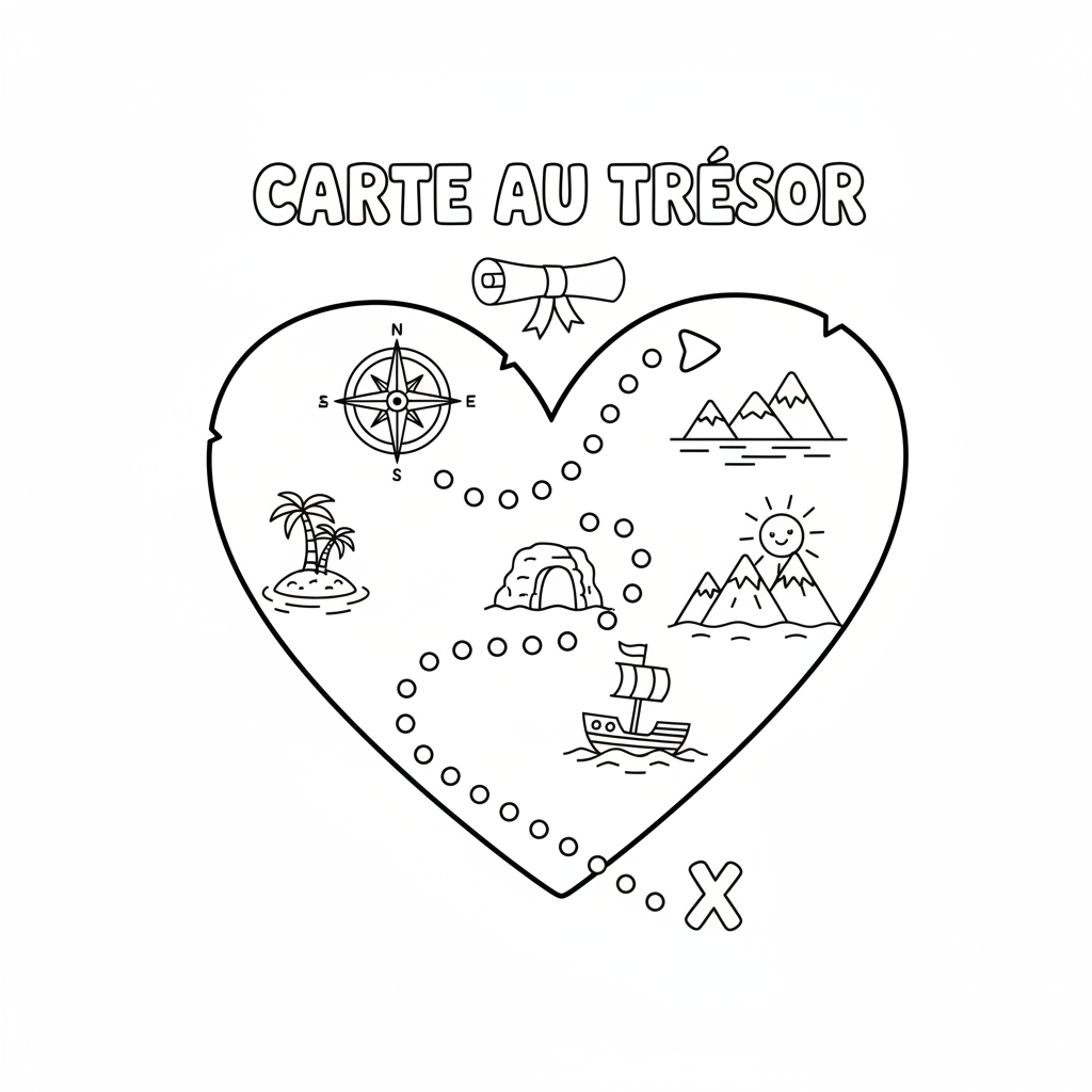 Coloriage coloriage carte tresor 2