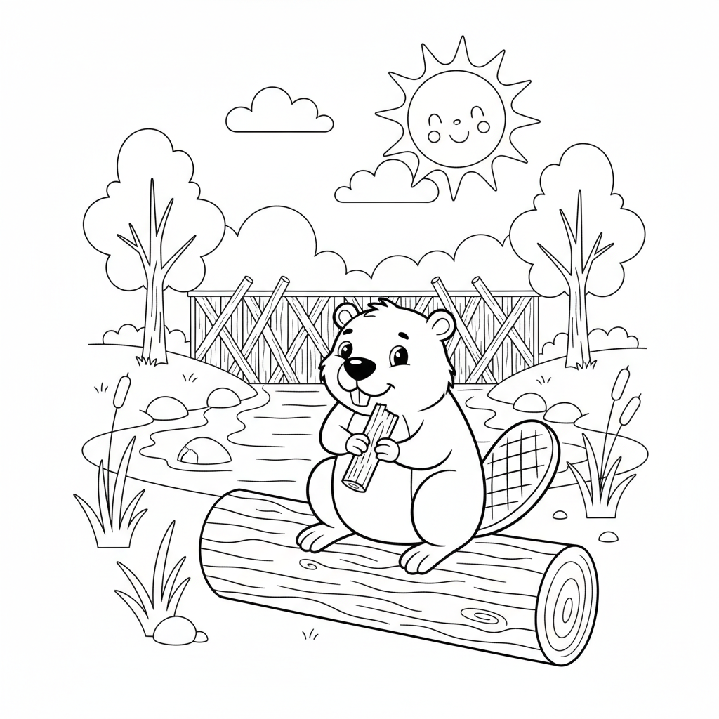 Coloriage coloriage castor 2