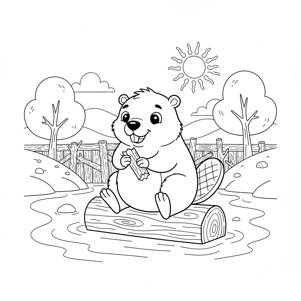 Coloriage coloriage castor 3