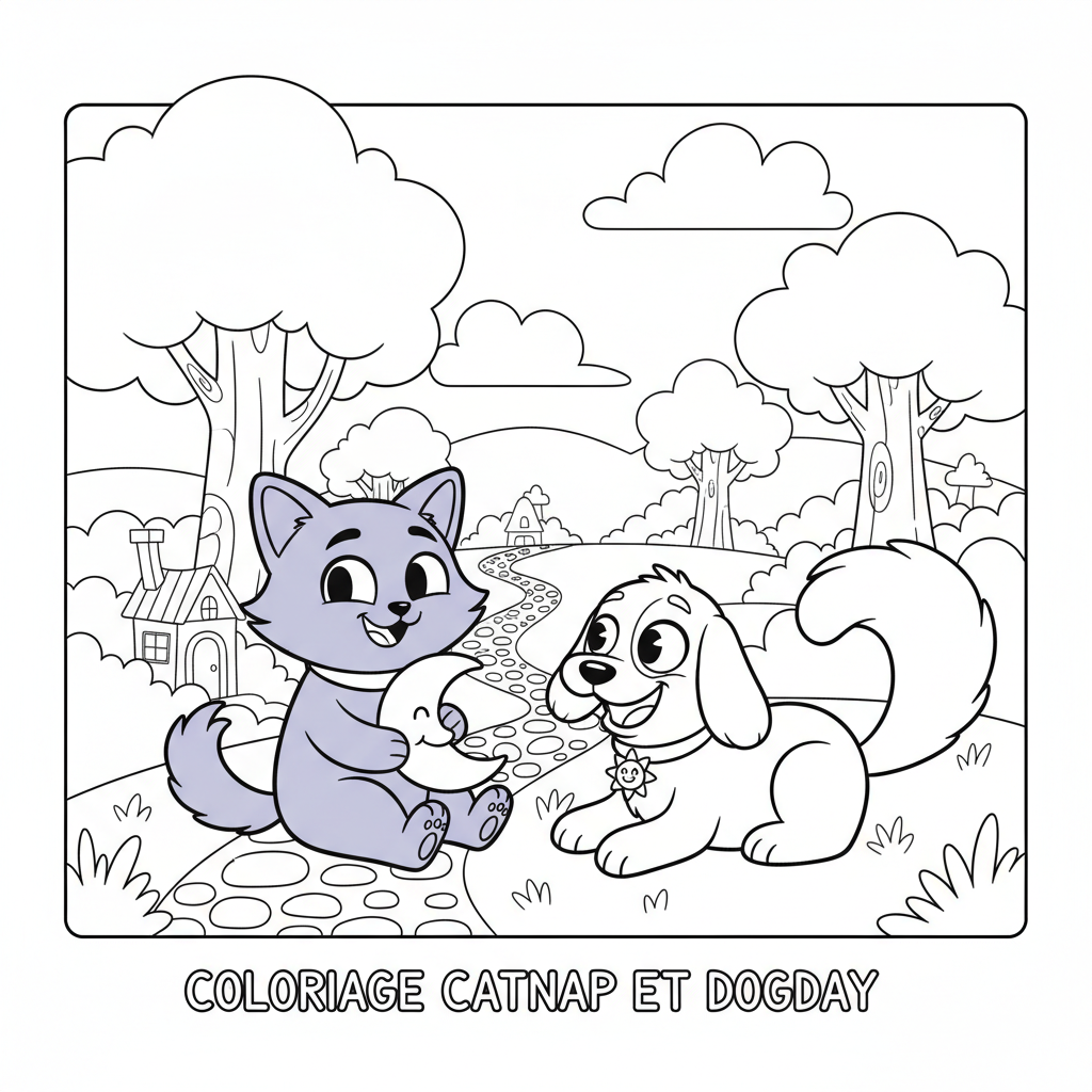Coloriage coloriage catnap et dogday 3