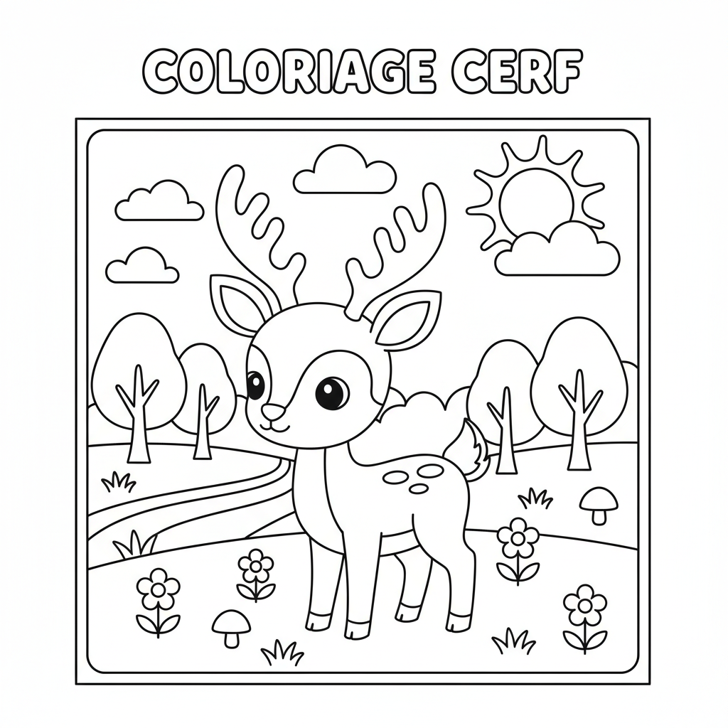 Coloriage coloriage cerf 3