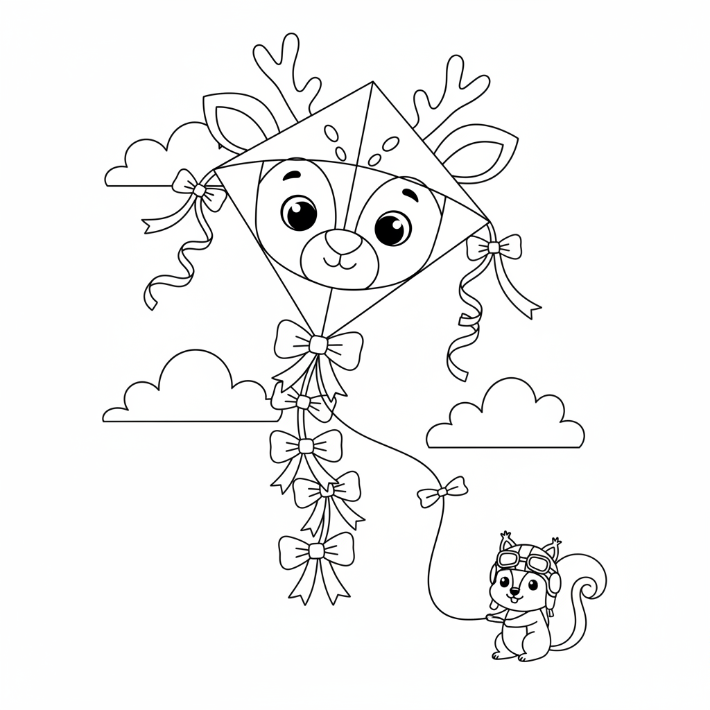 Coloriage coloriage cerf volant 1