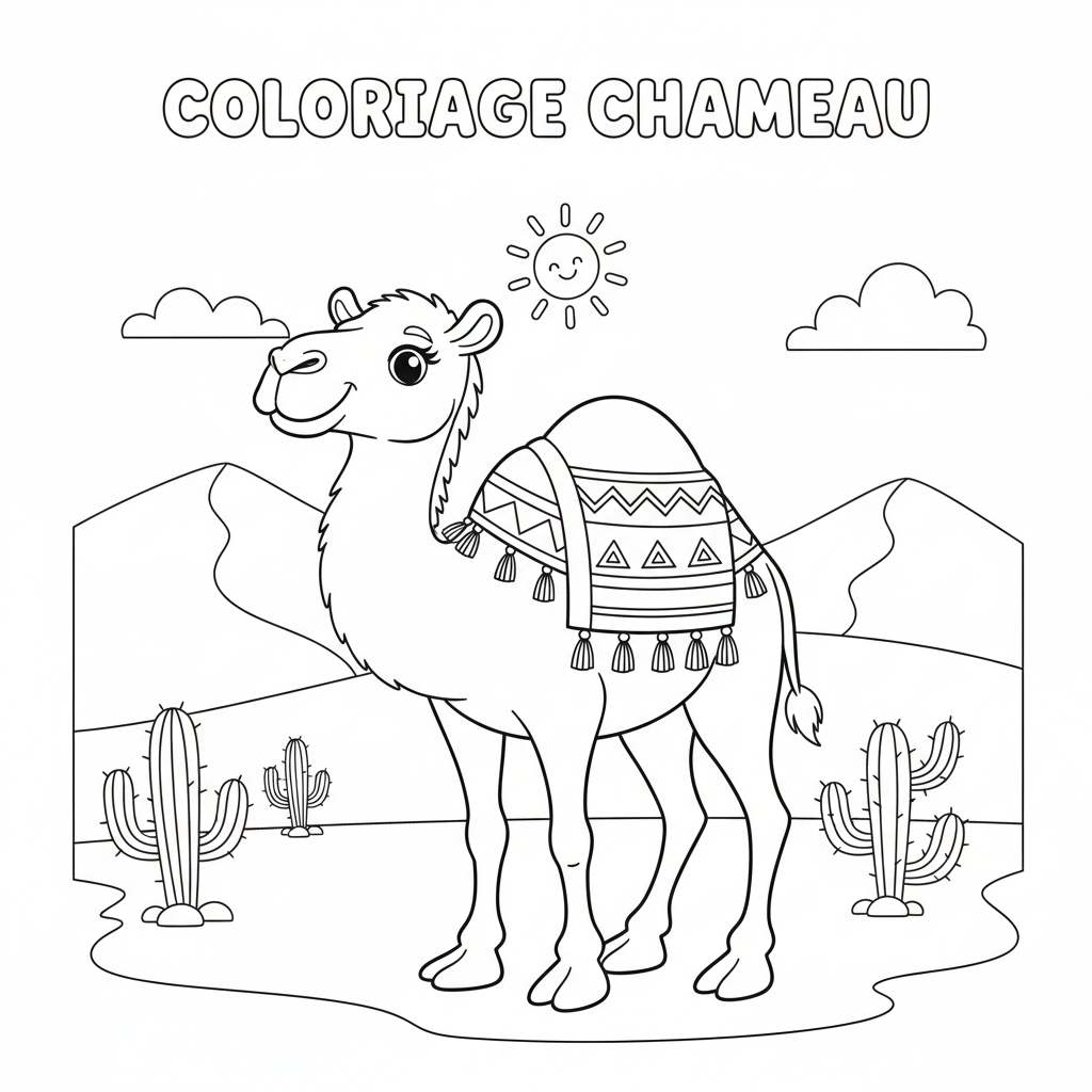 Coloriage coloriage chameau 2
