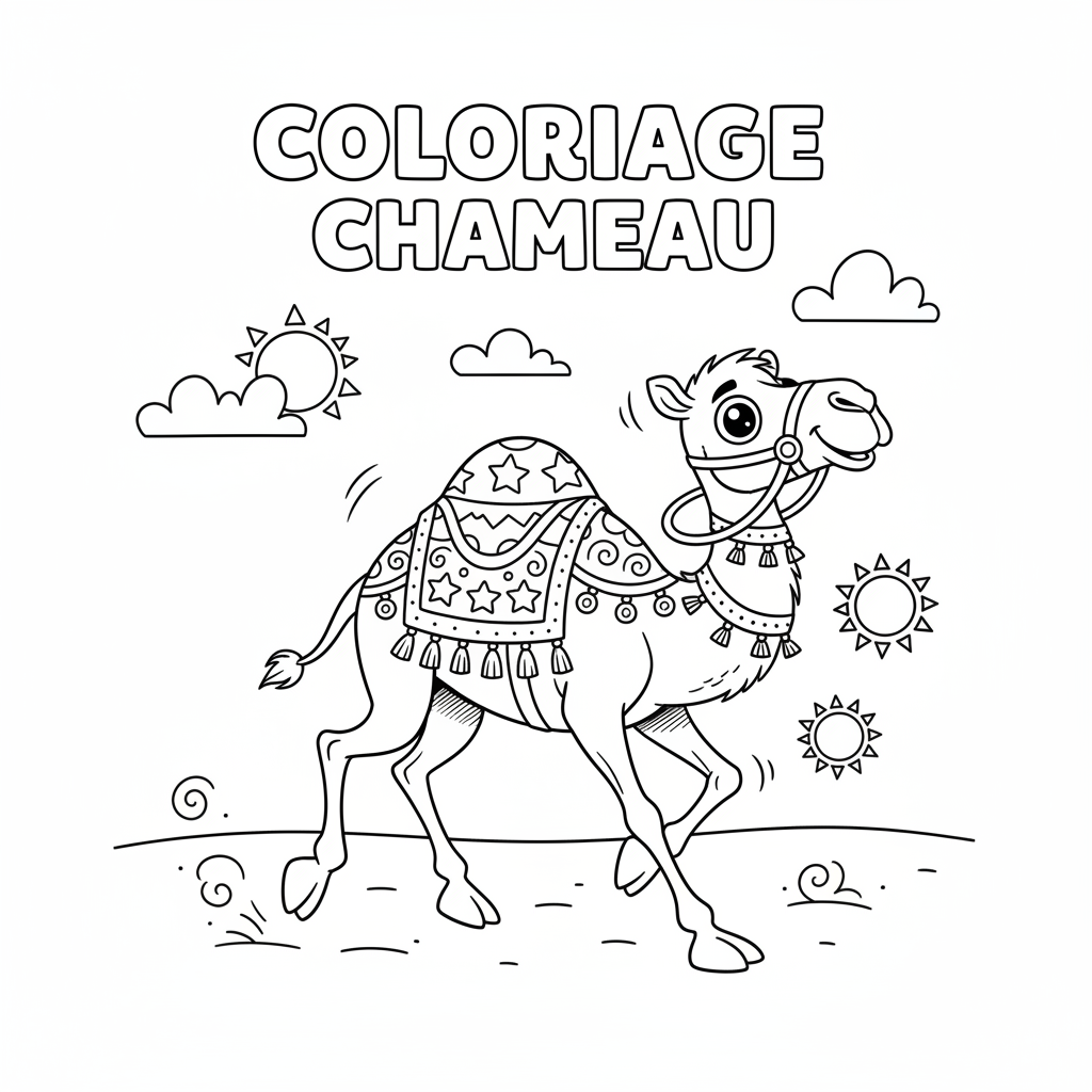 Coloriage coloriage chameau 5